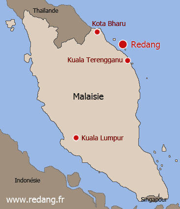 Situation géographique de l'île Redang